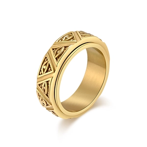 Vintage Egyptian Mythology Eye Of Horus Spinner Ring Stainless Steel Triangle Pyramid Anxiety Fidget Jewelry For Men