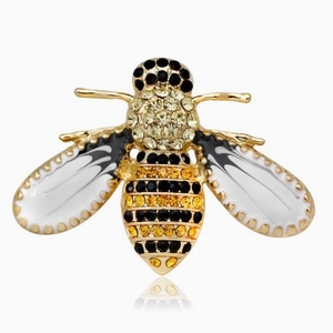 Moda Lega Strass Ape Spilla Pin Personalizzata Animale Smalto Corsage Accessorio Per Donne Uomini Festa Gioielli Regalo