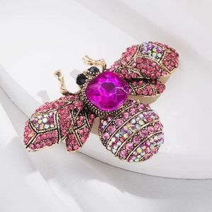 Vintage Crystal Rhinestone Bee Brooch Elegant Insect Lapel Pin For Suit Hat Women Fashion Jewelry Accessories Gift