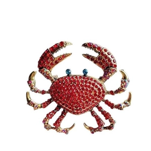 Broche en Forme de Crabe de Luxe en Alliage Incrustée de Strass Épingle de Mode Bijoux Animaux pour Femmes Accessoire de Robe de Fête