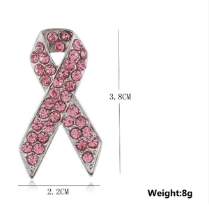 Spilla a nastro con strass rosa in lega d'argento, misura 3,8x2,2cm e peso 8g