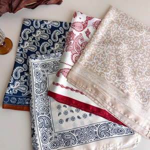 Silk square scarves set with paisley digital print in four elegant floral patterns