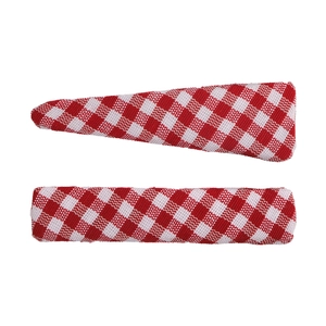 Two-piece set of red and white gingham fabric hair clips with a fresh pastoral style