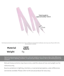 Lacets en dentelle rose pour baskets avec dimensions de 125 cm de long et 2,7 cm
