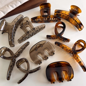 Maillard Stil Gelee Transparent PC Haarkralle Für Damen Vintage Schildpatt Geometrische Haarklammer Elegante Haarschmuck