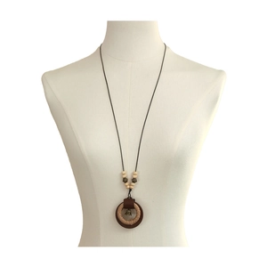 Collana lunga in corda intrecciata zen con ciondolo bohémien retrò per donna
