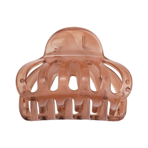 Amber brown marble hair claw clip in translucent resin with cloud wave geometry design