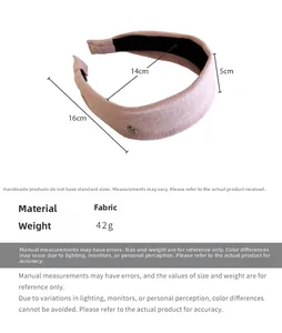 Pink cotton headband detail with metal heart buckle and 5cm thickness dimensions