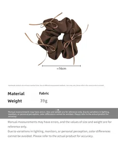 Braunes Stoff-Scrunchie mit Schleifen-Details, 16cm Durchmesser und 39g Gewicht