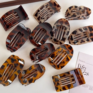 Leopard Tortoiseshell Hair Claw Clips Women Flat Design PC Resin Hairpins Elegant Hair Accessories Daily Hair Styling