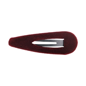 Barrette BB en velours bordeaux rétro en forme de goutte avec base en métal chic
