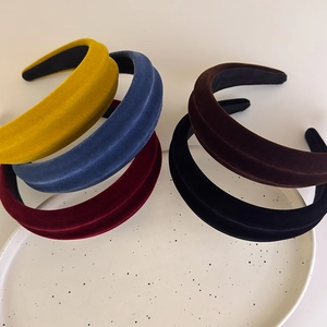 Set of five thick velvet padded headbands in autumn colors for women fashion accessory