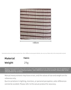 Detail view of brown polka dot square scarf with size specs and 60cm dimensions
