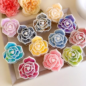 Eleganti mollette per capelli a camelia 3D in resina marmorizzata in vari colori
