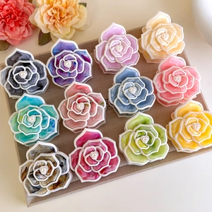 Elegante Pinza per Capelli Francese a Forma di Fiore di Camelia 3D Trama Marmo Effetto Resina Accessori per Acconciature Donna