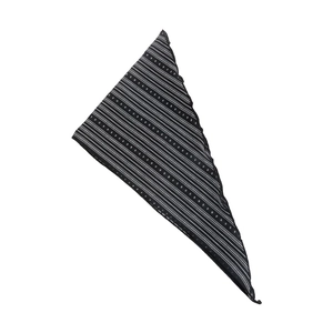 Classic black and white striped triangle headscarf with small polka dot textures