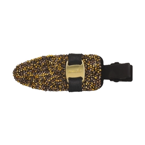 Barrette à cheveux strass avec gravure smile et accents dorés élégants