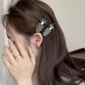 Ensemble de pinces à cheveux en strass étincelants champagne et argent sur métal