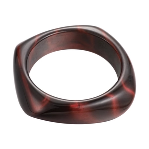 Bracciale quadrato in resina acrilica con motivo tartarugato e forma audace irregolare