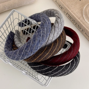 Elegant striped knit sponge headbands for women in various chic colors for daily wear
