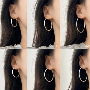 Minimalist Frosted Copper Hoop Earrings Women Glitter Sandblasted Circular Jewelry Simple Elegant Korean Style