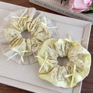 Coleteros Florales Pastorales Dulces Con Lazos De Cinta De Mezcla De Algodón Para Mujeres Niñas Accesorios Para El Cabello De Uso Diario