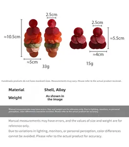 Comparaison détaillée des tailles de boucles d'oreilles en nacre à franges variées