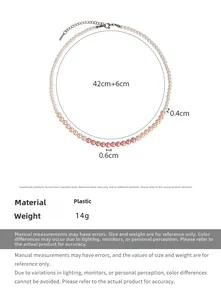 Detail showing gradient pearl necklace dimensions with 42cm length and lobster clasp