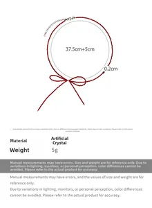 Macro del girocollo di perle rosse con catena di estensione regolabile da 37,5cm e 5cm