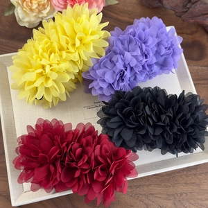 Pince Banane Fleur Élégante en Chiffon Tissu Floral Pince à Cheveux Queue de Cheval pour Femme Mariage Accessoires
