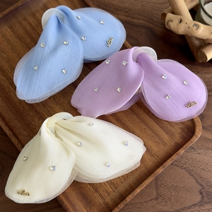 Barrettes papillon en tulle élégantes avec strass et pendentif Love, lot de 3 pièces