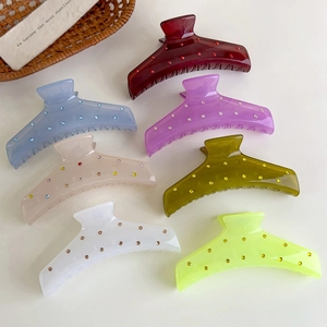 Set de pinzas para el cabello en resina de colores con pedrería para peinados de verano