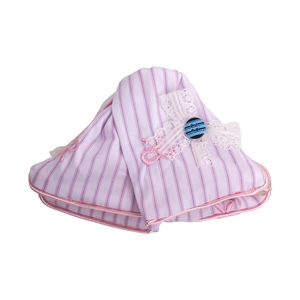 Pince à cheveux nœud ours rayé de style coréen doux avec motifs rose et violet clair