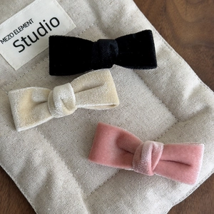 Handmade Velvet Bow Hair Clip Korean Style Elegant Duckbill Clip Soft Fabric Hair Accessory For Women Hair Styling Tool