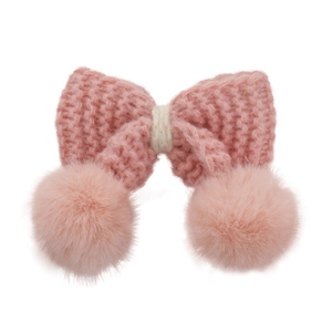 Rosa gestrickte Haarschleife mit süßen Pompons für Damen, stylisches Winter-Accessoire