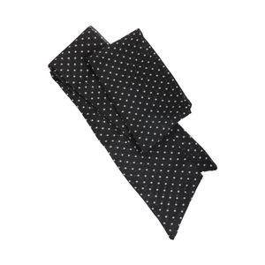 French style narrow black silk scarf with white polka dots for women hair styling