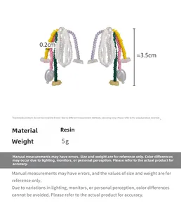 Tableau des tailles détaillé pour boucles d'oreilles en perles de 3,5 cm en résine