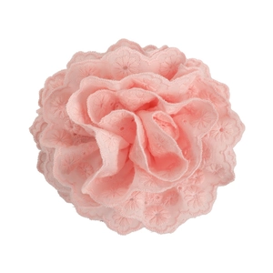 Pink lace embroidery flower hair claw clip with sweet rose design for elegant women styling