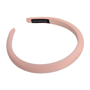 Classic light pink thick sponge headband with soft twill fabric and handmade label
