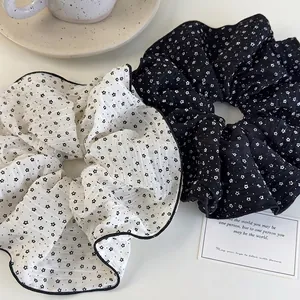 Scrunchie Grandi In Seersucker Da Donna Motivo A Stelle Tessuto Increspato Elastici Per Capelli Stile Coreano Per Ragazze Uso Quotidiano