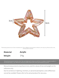 Detailed view showing dimensions and weight of the pink star acrylic hair claw clip