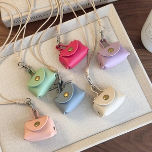 Mini colliers porte-monnaie en cuir PU coloré en six couleurs vives pour femmes