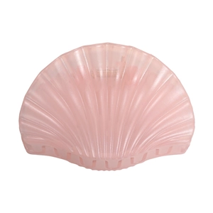 Elegant pink jelly dolphin shell hair claw clip with a pearlescent resin finish for women