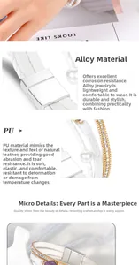 Detail showing multi-layer braided white PU leather bracelet with magnetic alloy clasp