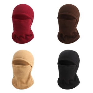 Winter Fleece Balaclava Full Face Mask Warm Windproof Outdoor Riding Hood For Men Women Casual Solid Color Thermal Headwear