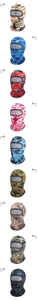 Detail showing various camouflage patterns and grey mesh eye vents for sun protection mask