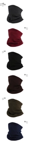 Outdoor fleece neck warmer set in six versatile colors including dark grey and burgundy