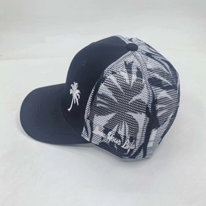 Fashionable mesh baseball cap with palm tree embroidery and Love Your Life slogan