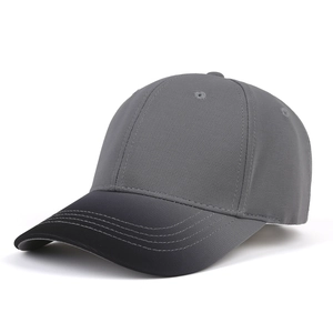 Casquette de baseball bicolore classique grise et noire avec structure à six panneaux