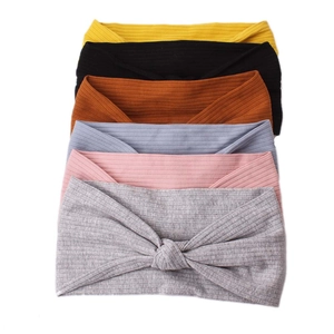 Fascia per Capelli da Donna in Maglia Annodata a Coste Tinta Unita Elastica Larga per Lavaggio Viso Yoga Sport Accessori per Capelli